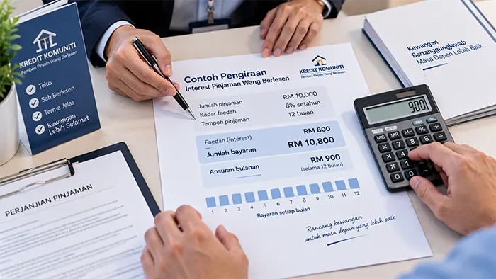 Cara kira interest pinjaman wang berlesen